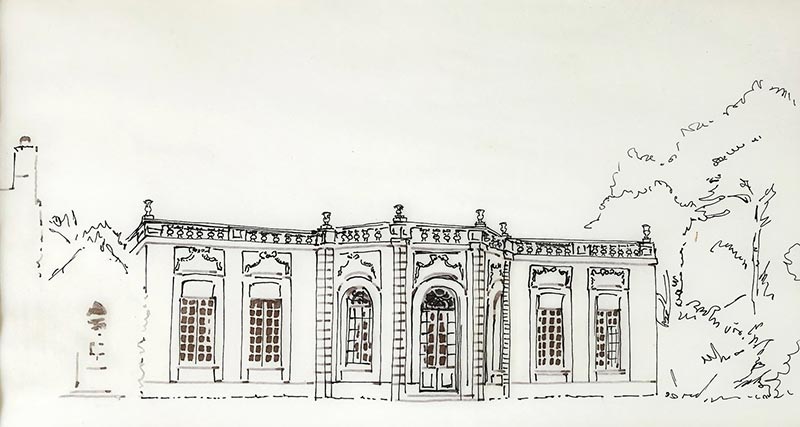 Dessin du château de bagatelle en 1753