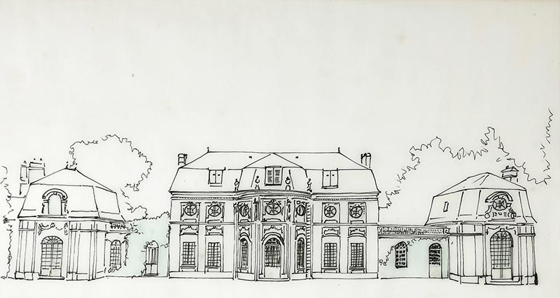 Dessin du chateau de bagatelle dans sa version finale
